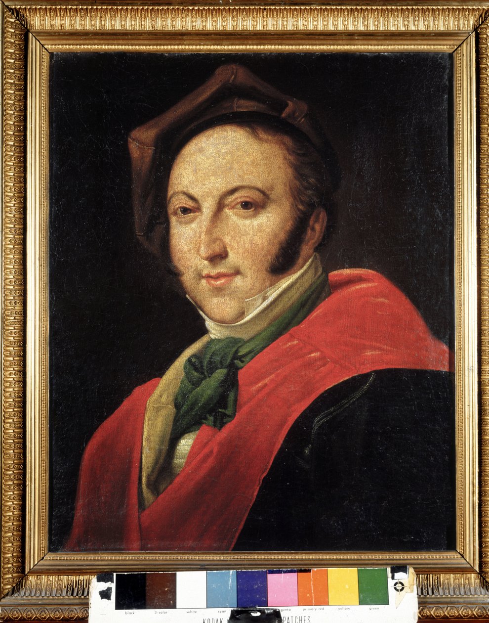 Portrett av Gioacchino Rossini (1792-1868) med hatt. Anonymt maleri. Bibliografisk museum. Bologna av Unknown artist