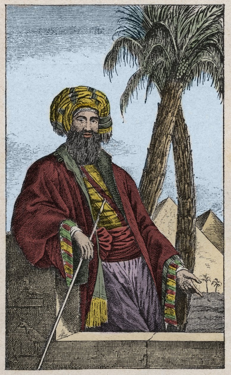 Portrett av Giovanni Battista (Gianbattista) Belzoni (1778-1823), italiensk oppdagelsesreisende og arkeolog, som gjorde viktige arkeologiske funn i Egypt - Portrett av Giovanni Battista Belzoni (1778-1823), italiensk oppdagelsesreisende og arkeolog, graver av Unknown artist