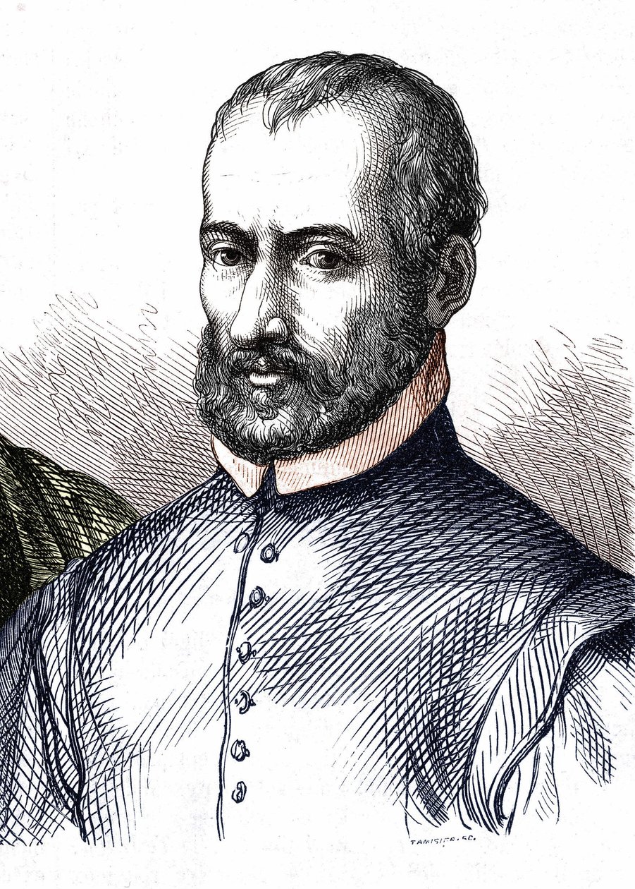 Portrett av Giovanni Pierluigi da Palestrina (1525 - 1594), italiensk komponist av Unknown artist