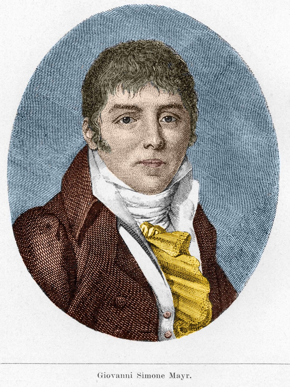 Portrait of Giovanni Simone Mayr (Johann Simon Mayr), Italian composer (1763-1845) av Unknown artist