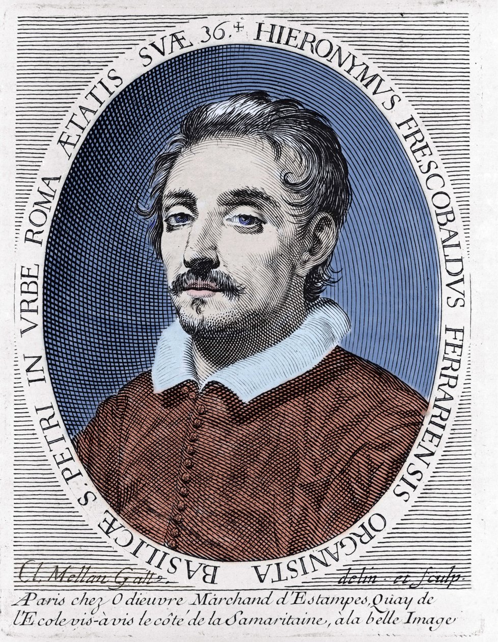 Portrett av Girolamo (eller Gerolamo) Frescobaldi (1583 - 1643) italiensk komponist. av Unknown artist