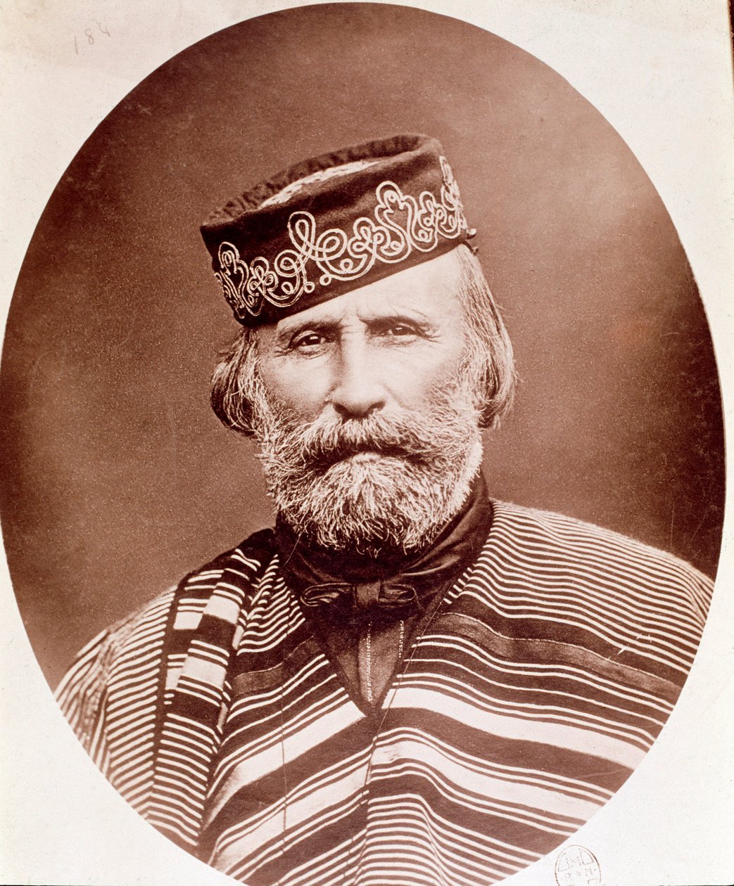 Portrett av Giuseppe Garibaldi (1807-1882) Fotografi. 1800-tallet. Milano, privat samling av Unknown artist
