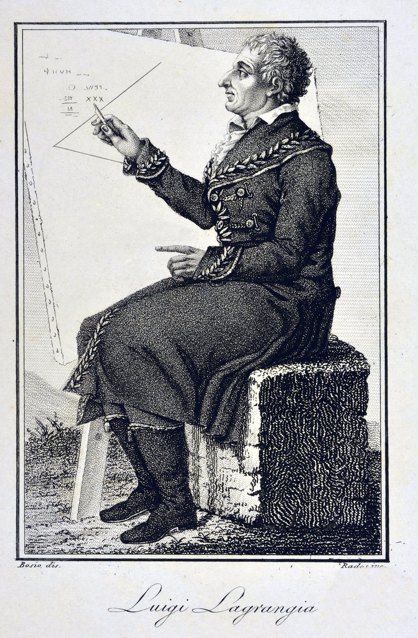Portrait of Giuseppe Ludovico De la Grange Tournier (1736 - 1813) - Portrait of Joseph Louis (Joseph-Louis), Earl of Lagrange (1736-1813), French mathematician av Unknown artist