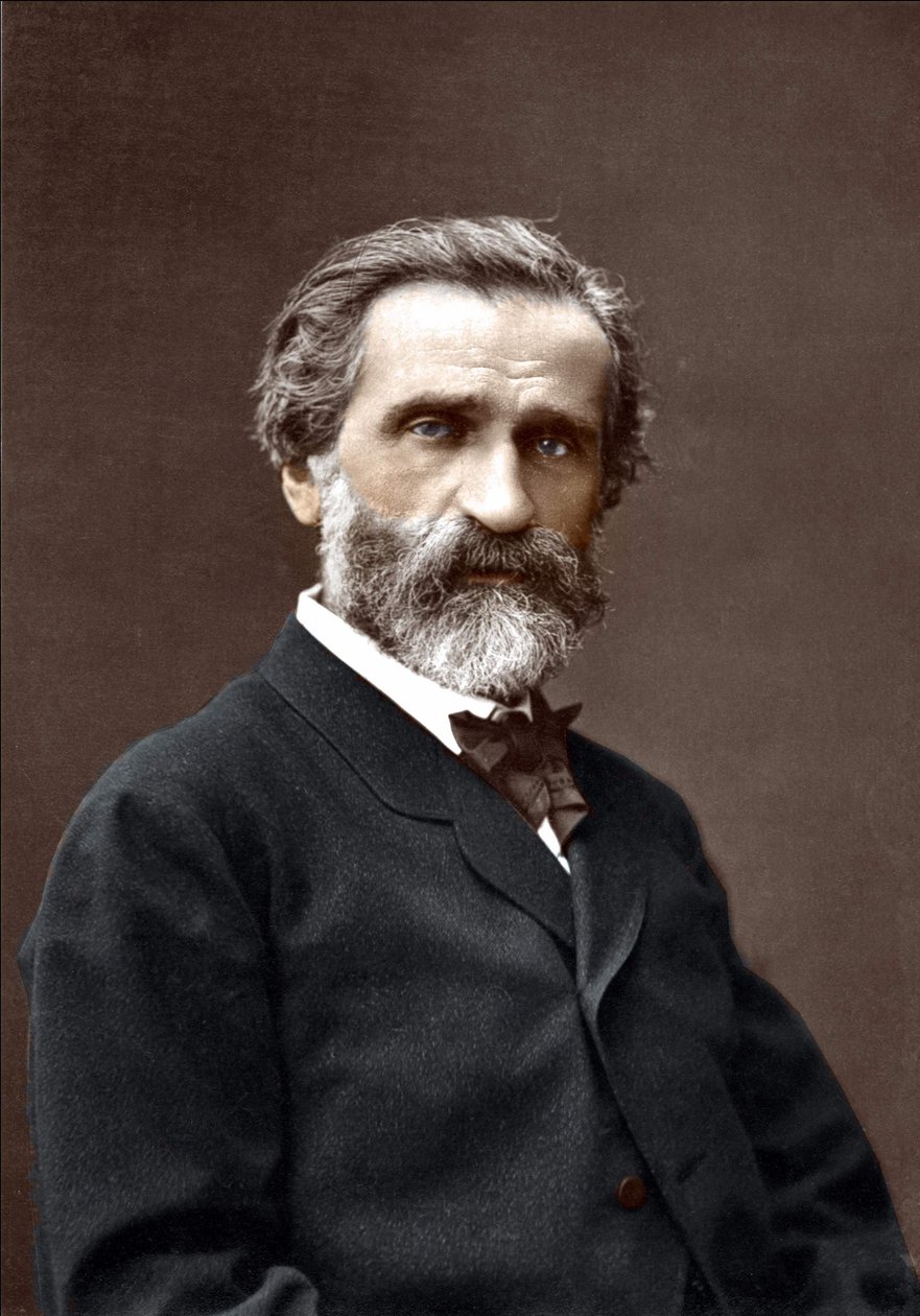 Portrett av Giuseppe Verdi (1813-1901), italiensk komponist. av Unknown artist