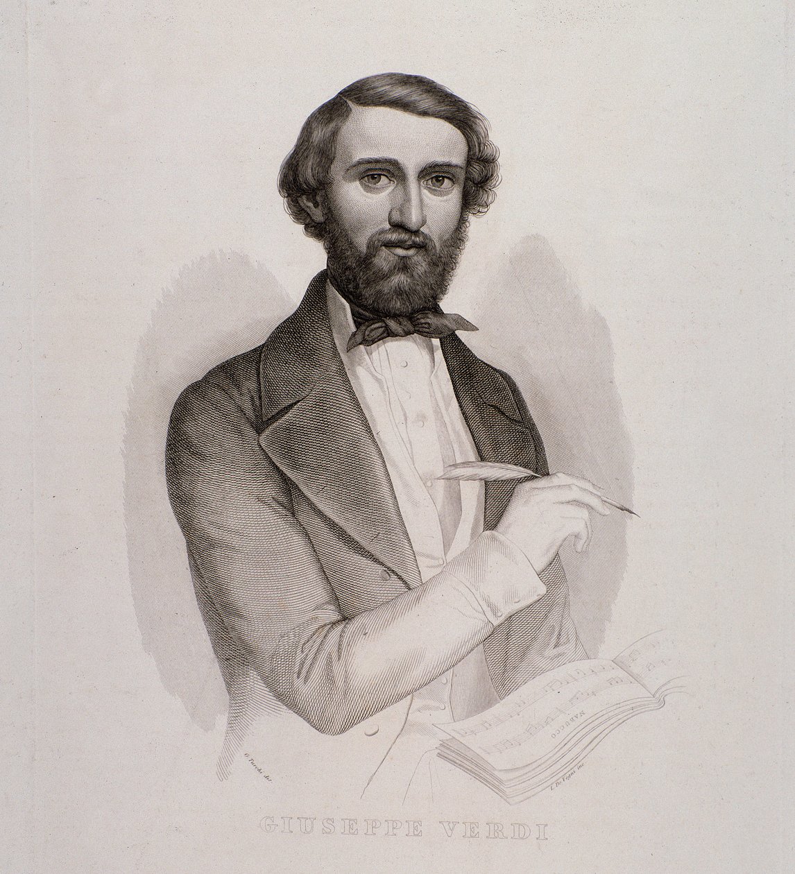 Portrett av Giuseppe Verdi (gravering av Unknown artist