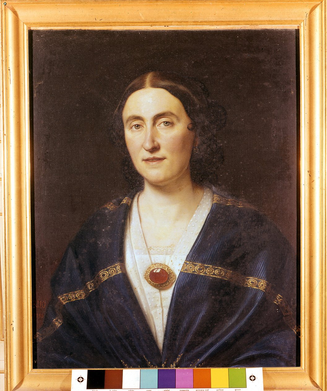 Portrett av Giuseppina Strepponi (1815-1897), sopran og kone til Giuseppe Verdi "" Anonymt maleri. Rundt 1850. Sant