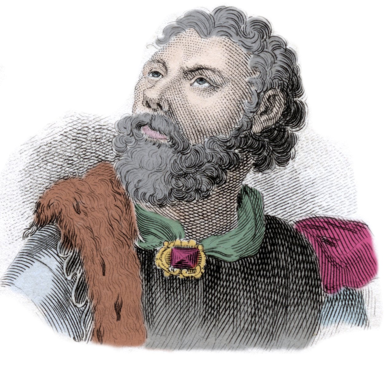 Portrett av Godefroi (eller Godefroy) av Bouillon (1040/61-1100), hertugen av Basse Lorraine av Unknown artist