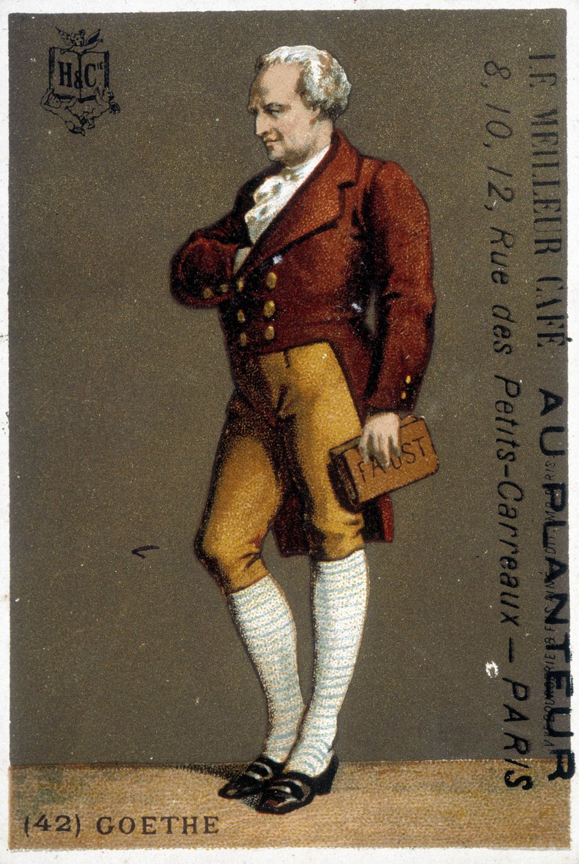 Portrett av Goethe. Tegning sd. 1800-tallet. Portrett av Goethe i fot. Tegning sd. 1800-tallet. av Unknown artist