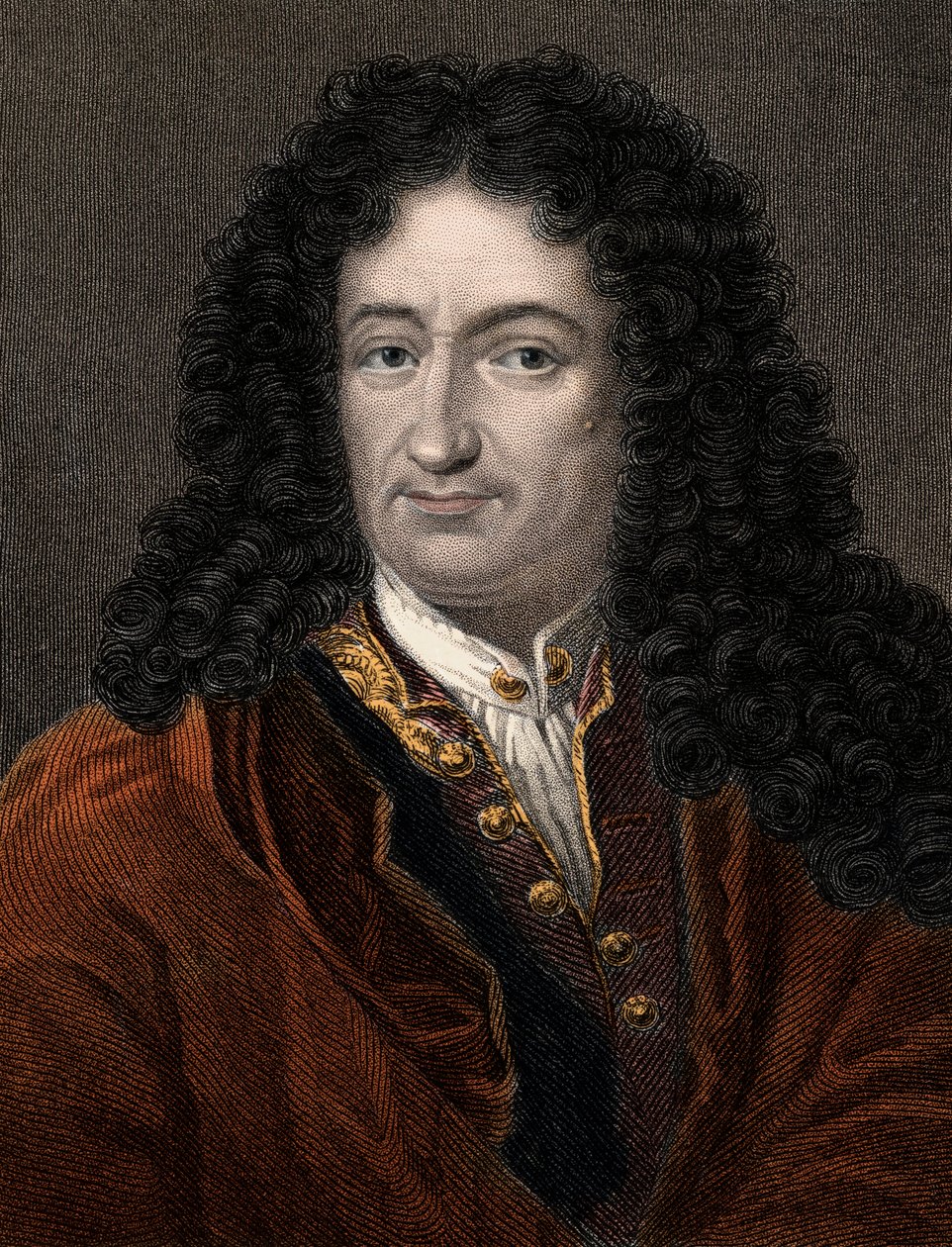Portrett av Gottfried Wilhelm Leibniz (1646-1716) tysk filosof og matematiker - Wilhelm Leibniz (1646-1716) tysk filosof og matematiker av Unknown artist