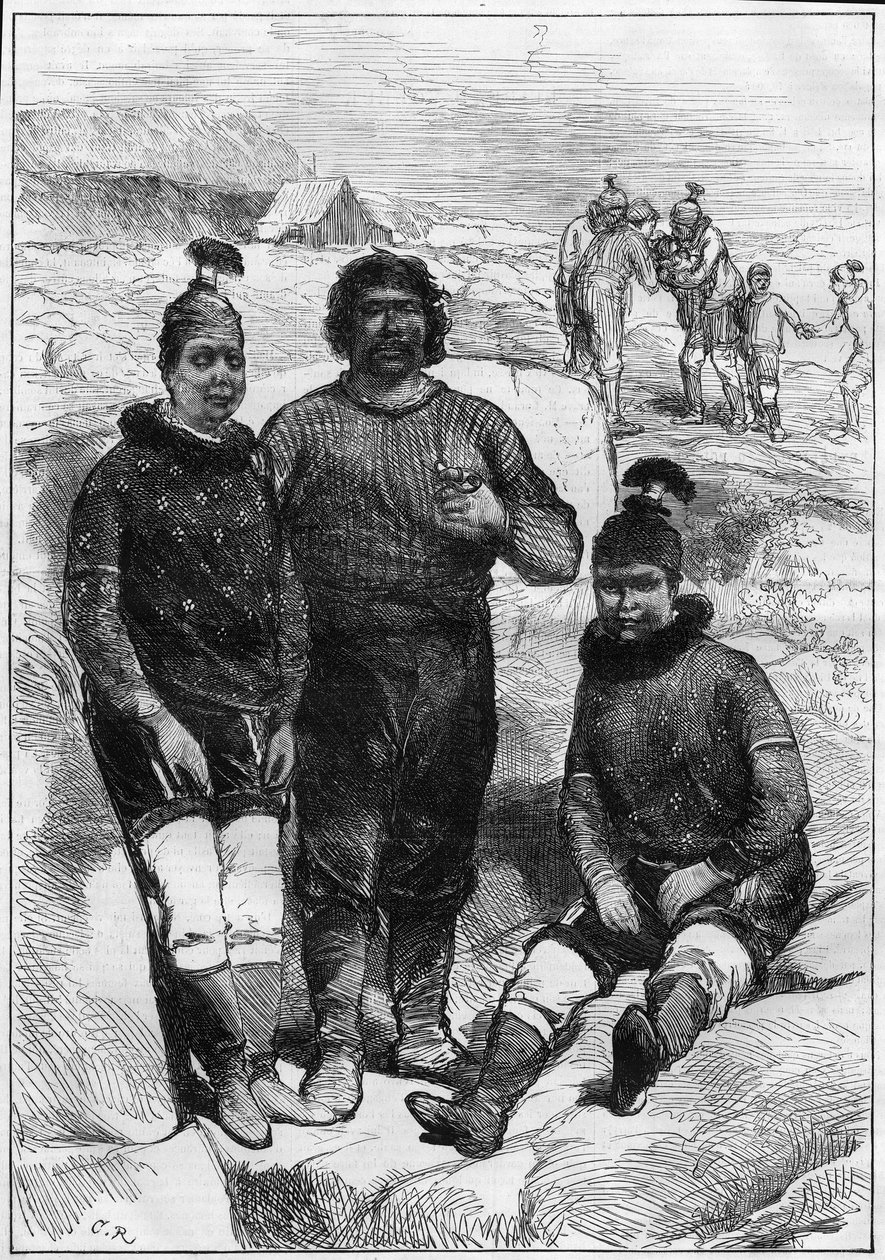 Portrett av grønlandsk (eskimo) av Godhaven (Lievly havn) på Disco Island av Unknown artist