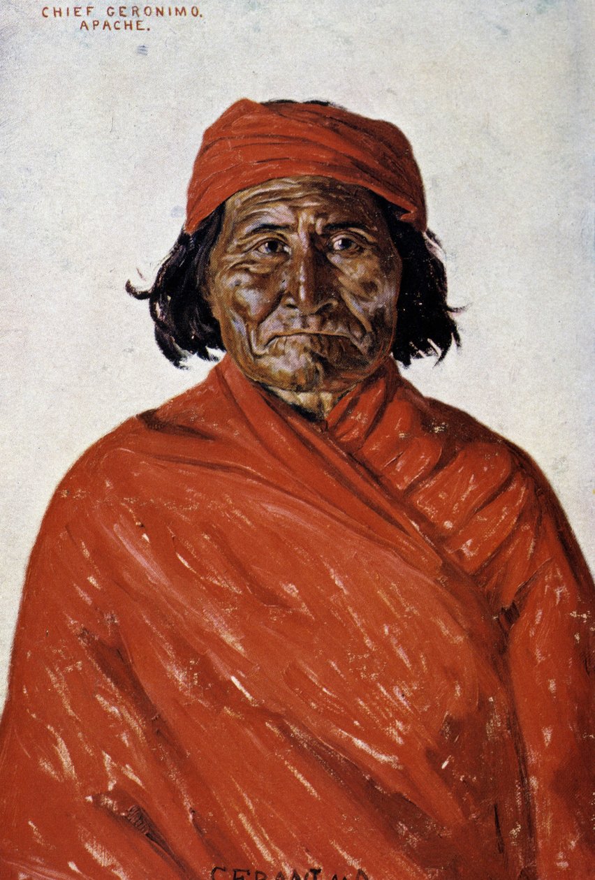 Portrett av Géronimo, Apache Chef av Unknown artist