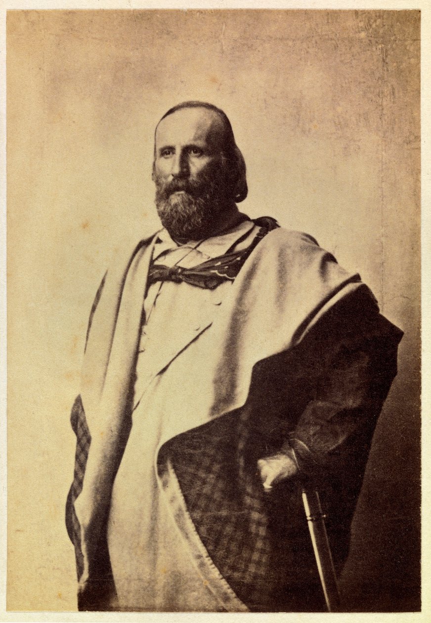 Portrett av Guiseppe Garibaldi (1807-1882), Privat samling av Unknown artist