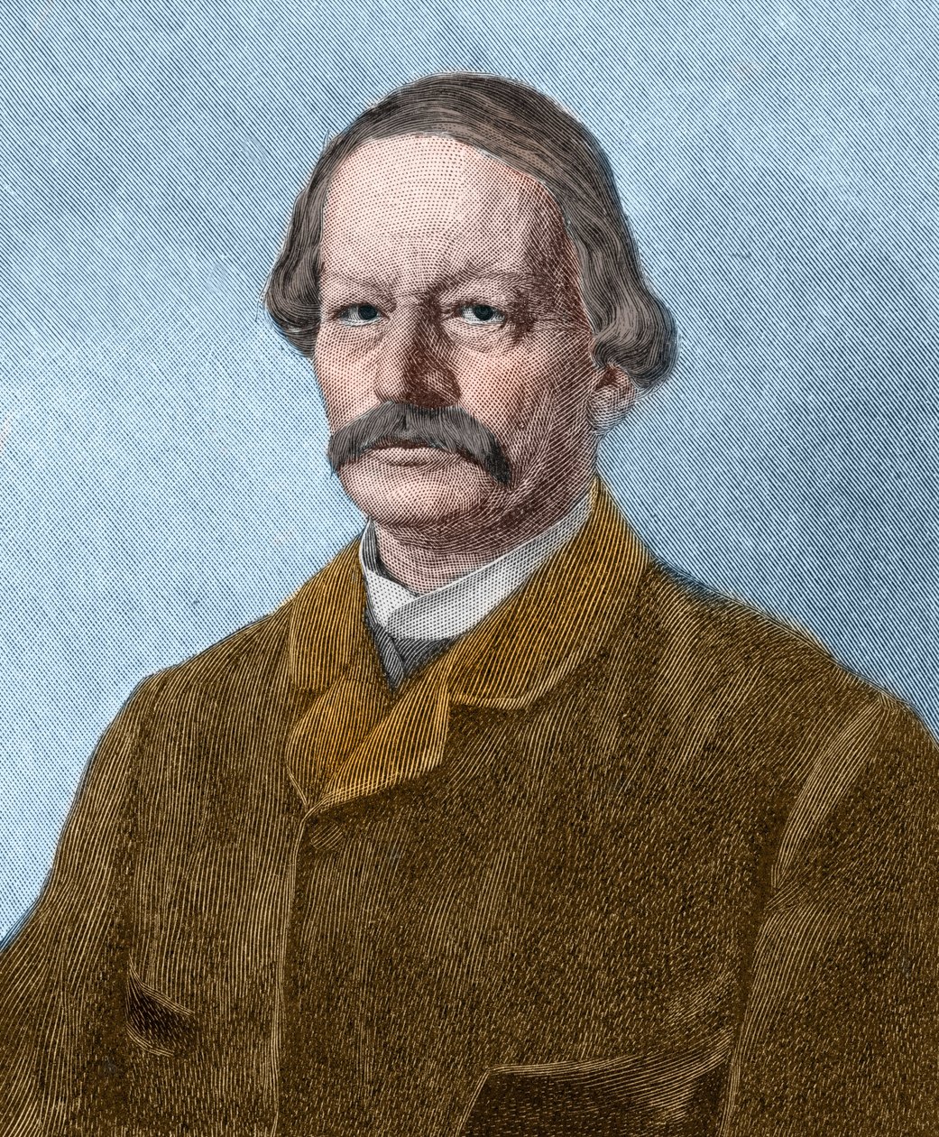 Portrett av Gustav Freytag (1816-1895), tysk forfatter. av Unknown artist