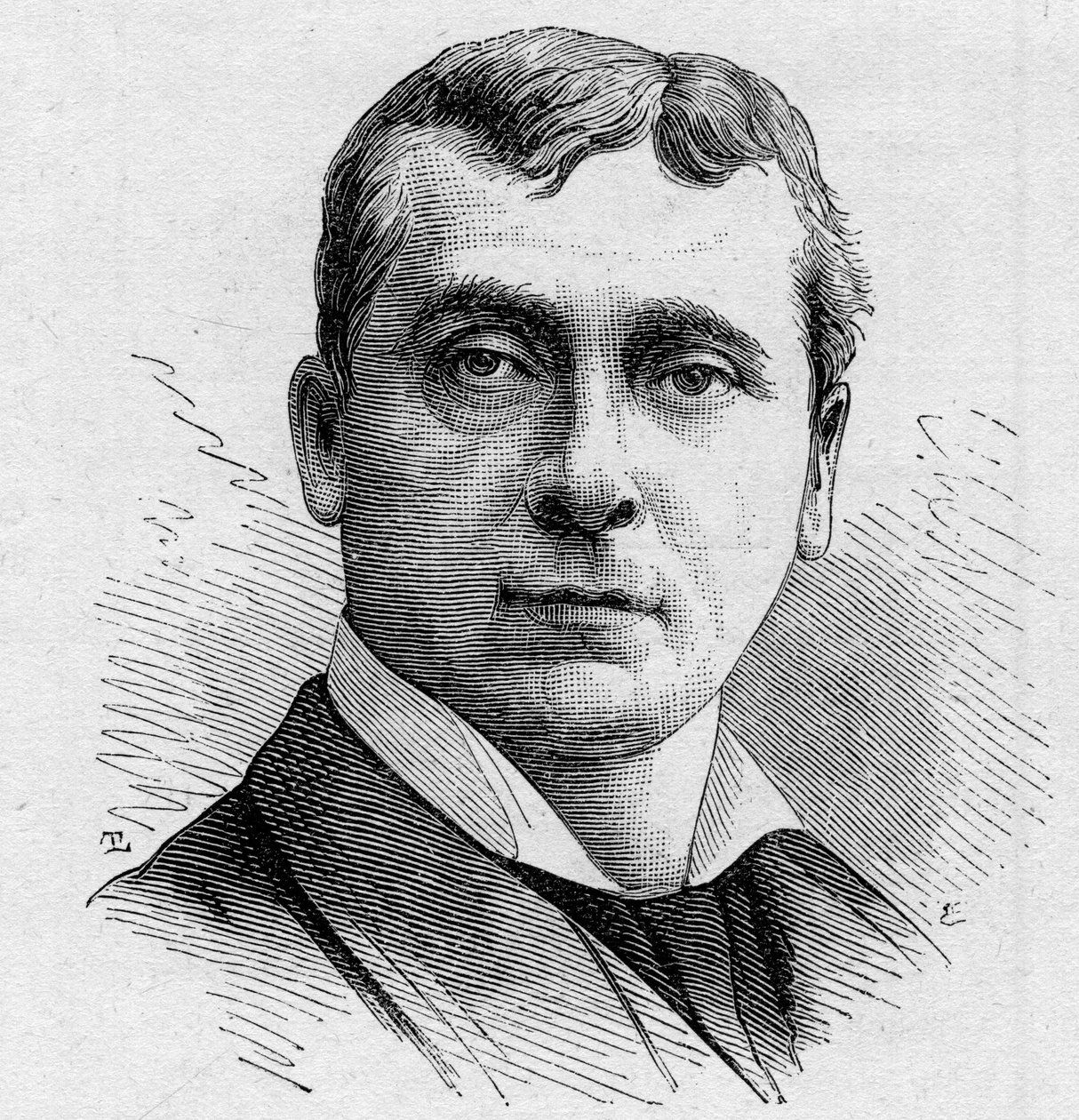 Portrait of Gustave Worms (b. 1836), French comedian, member of the Comedie Francaise from 1858 to 1900. Engraving in “” Le Monde Illustré”” n¡1168 of 16 August 1879. av Unknown artist