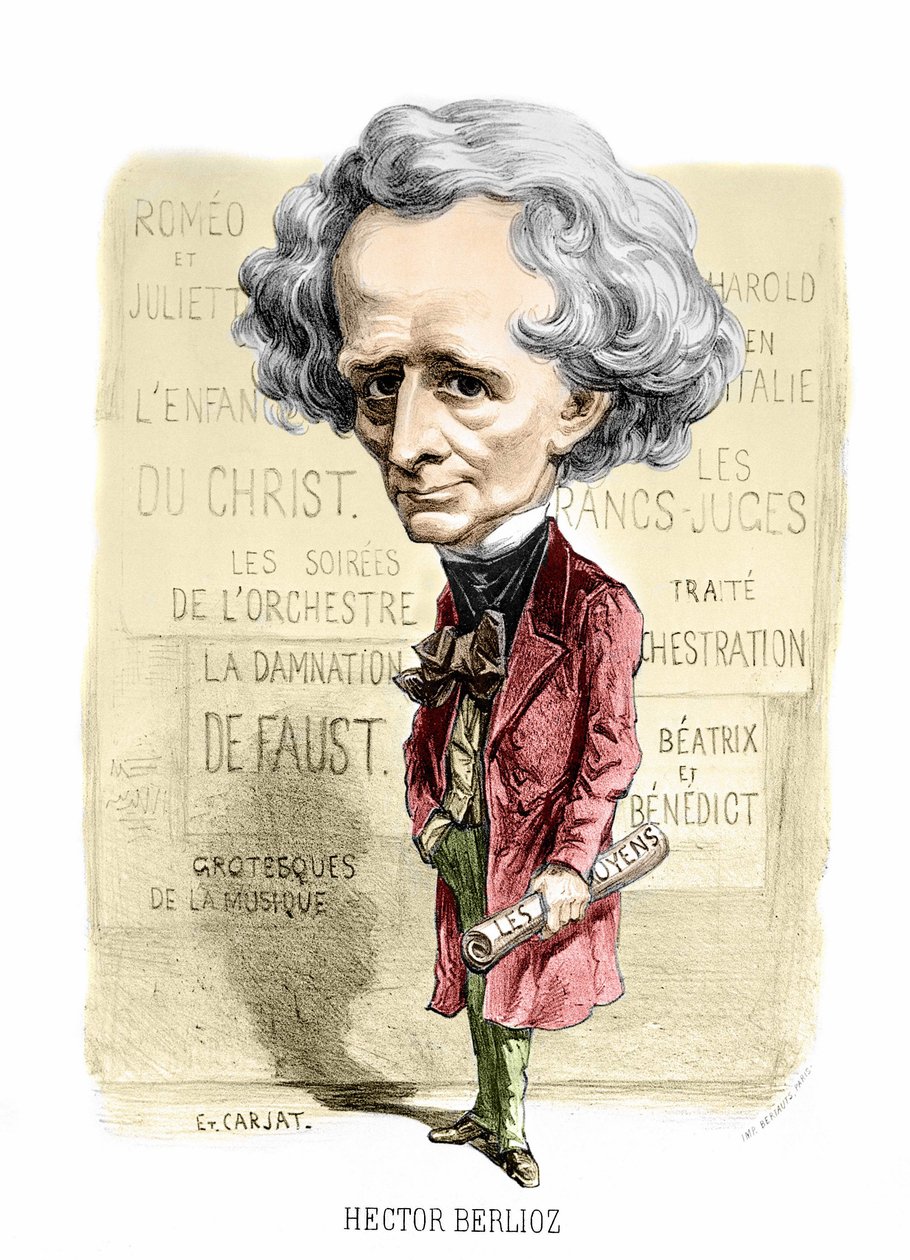 Portrait of Hector Berlioz by Carjat. sd. late 19th century. av Unknown artist