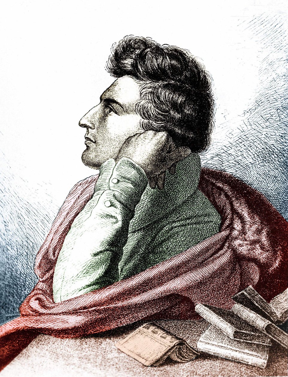 Portrait of Heinrich Heine (1797 - 1856), German lyrical poet and publicist av Unknown artist