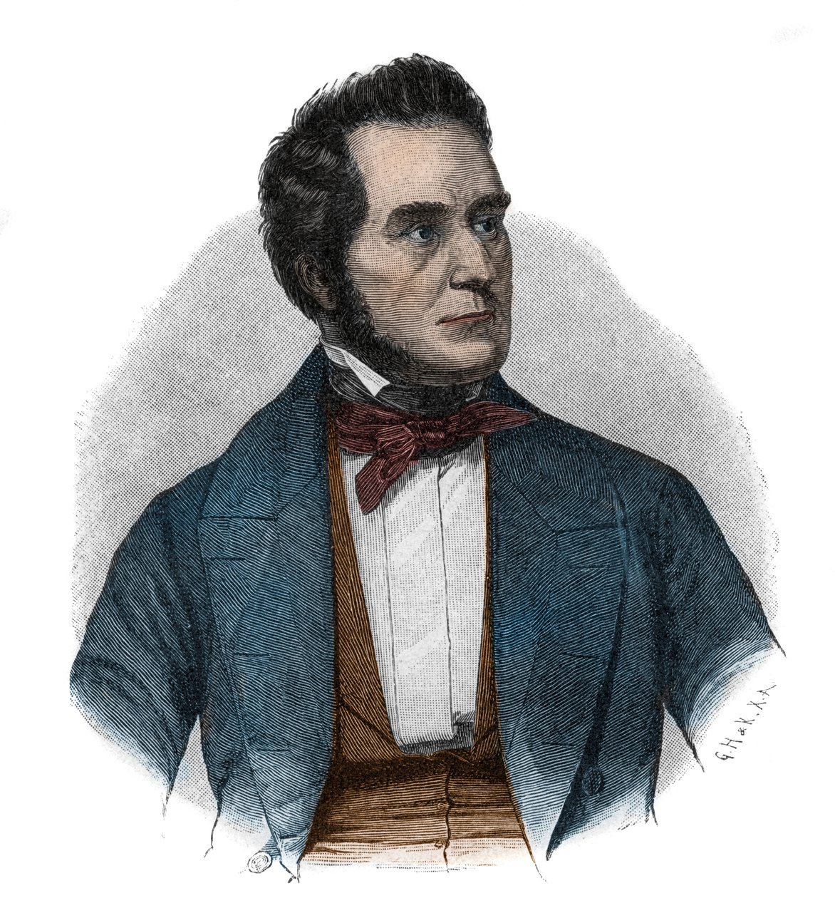 Portrett av Heinrich Wilhelm August Freiherr von Gagern (1799-1880), statsmann som argumenterte for foreningen av Tyskland - Portrett av Heinrich Wilhelm August von Gagern (1799-1880) av Unknown artist