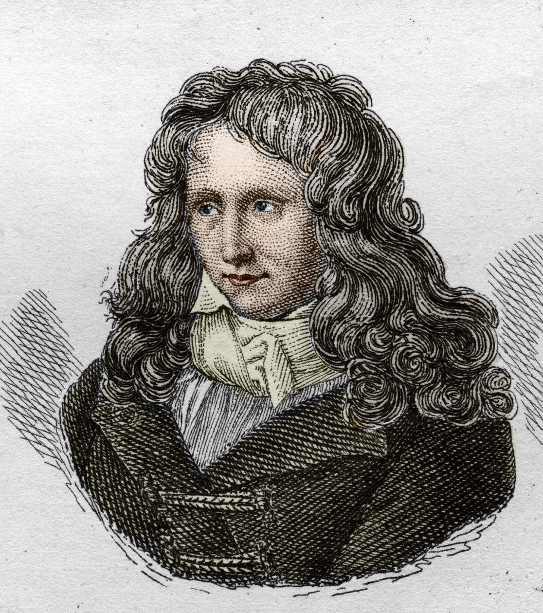 Portrait of Henri Bernardin de Saint Pierre (Saint-Pierre or St-Pierre), French writer (1737-1814). Engraving from 1835. av Unknown artist