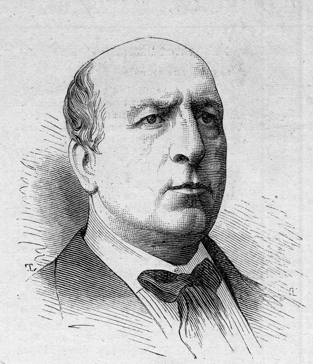 Portrett av Henri Maubant (1821-1908), fransk komiker, medlem av Comedie Francaise. Gravering i "" Le Monde Illustré"" n¡1168 av 16. august 1879. av Unknown artist