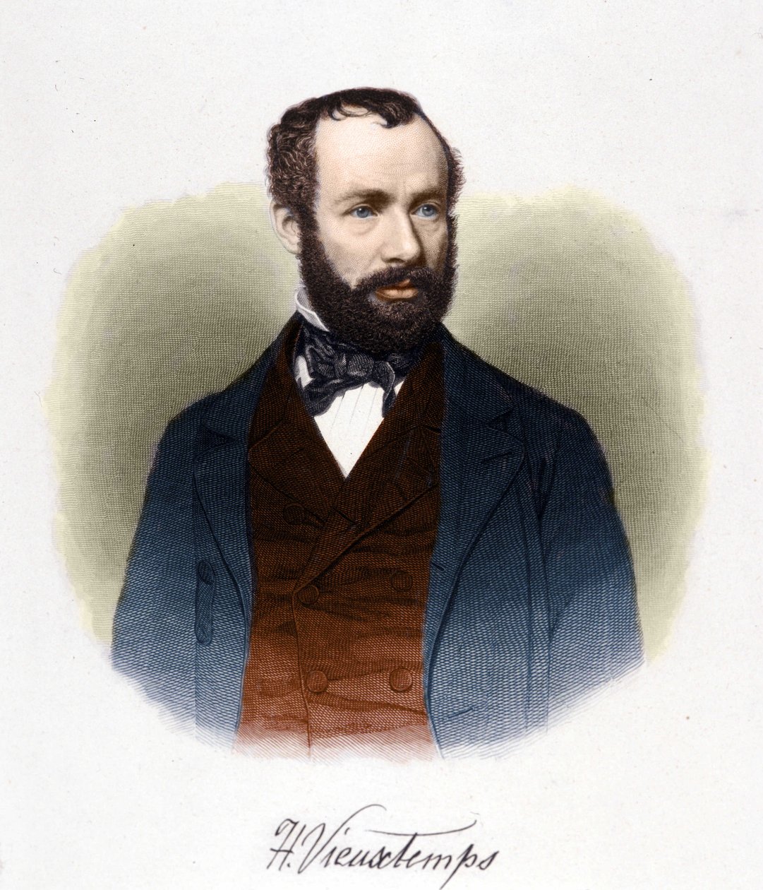 Portrett av Henri Vieuxtemps (1820-1881), belgisk dirigent og komponist. av Unknown artist