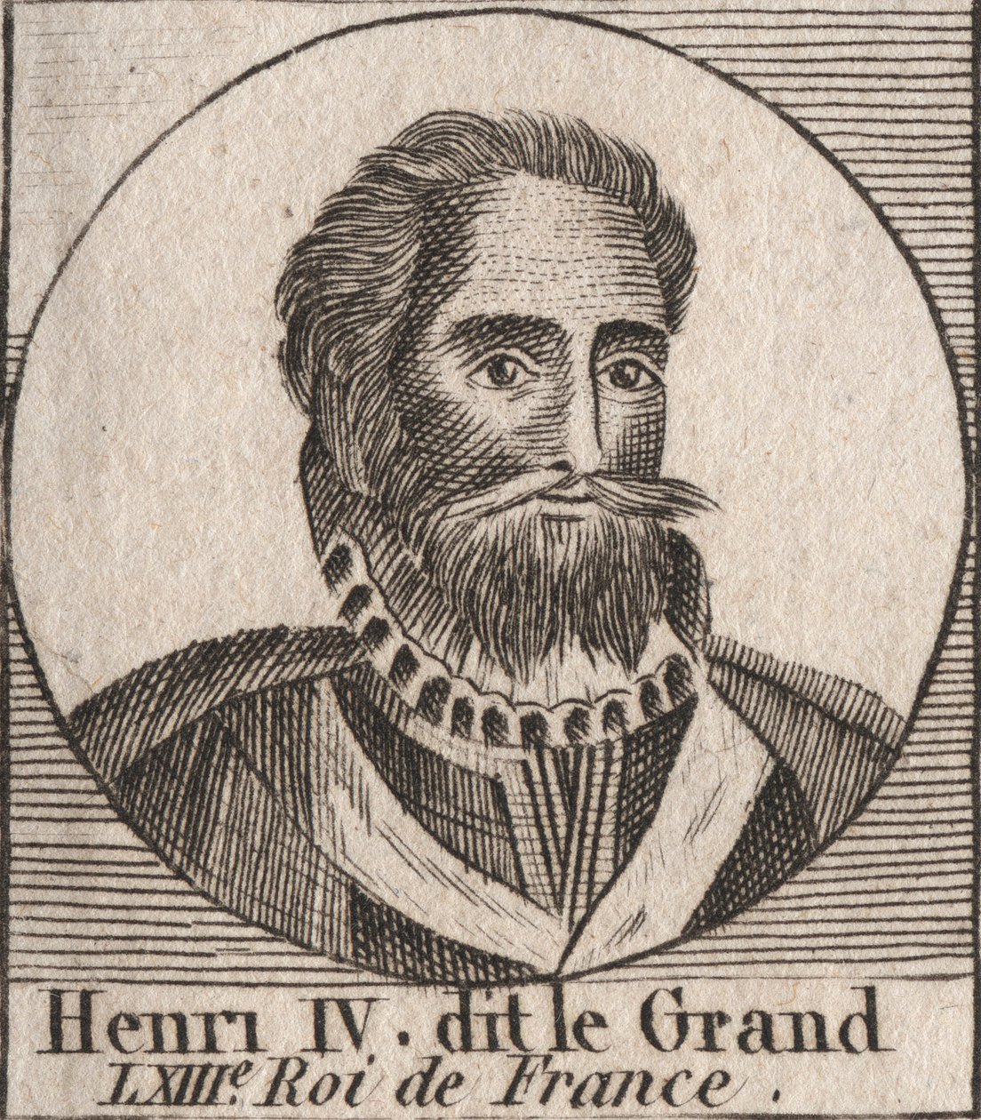 Portrett av Henrik IV (1553-1610) Konge av Frankrike - Portrett av Henrik IV (1553-1610) Konge av Frankrike - gravering fra "Instruction sur l