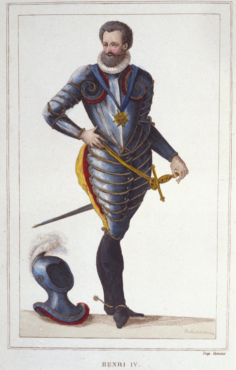 Portrett av Henry IV (1553-1610), konge av Frankrike, gravering av 1830 av Unknown artist