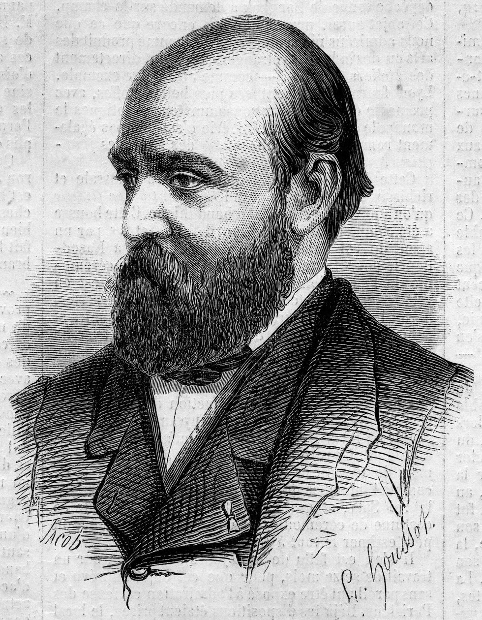 Portrett av Henry Murger (1822-1861), fransk forfatter. Gravering i "" Le Monde Illustré"" n¡199 av 2. februar 1861. av Unknown artist