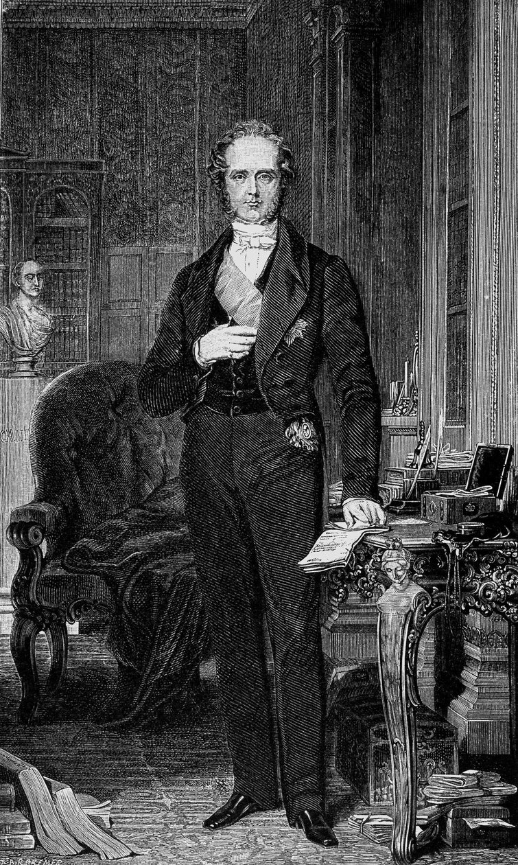 Portrett av Henry Temple, 3. Viscount Palmerston (1784 - 1865) britisk politiker av Unknown artist