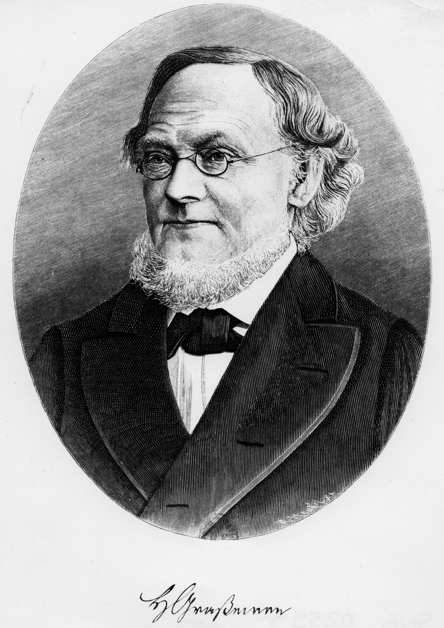Portrett av Hermann Grassmann (gravering) av Unknown artist