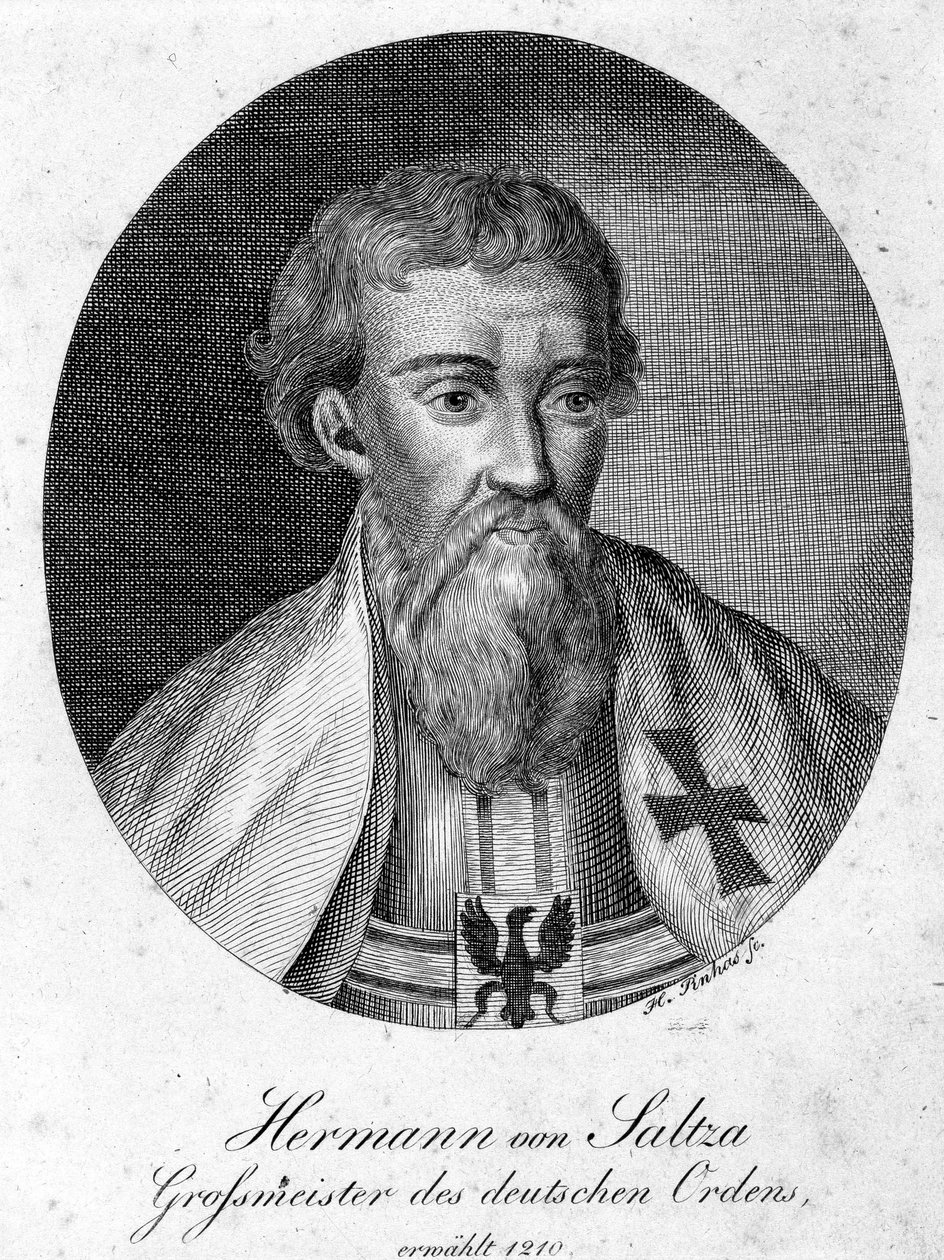 Portrait of Hermann von Salza (1170 - 1239), Grand Master of the Order of Teutonic Knights. av Unknown artist