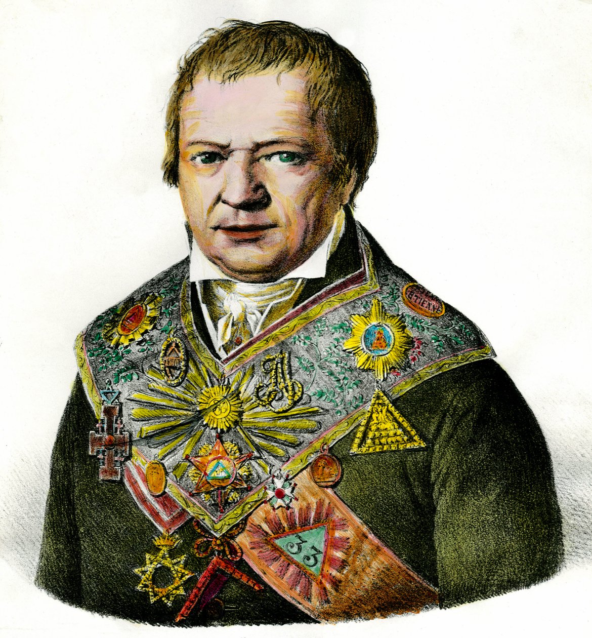 Portrett av Covering, Franc Macon. av Unknown artist