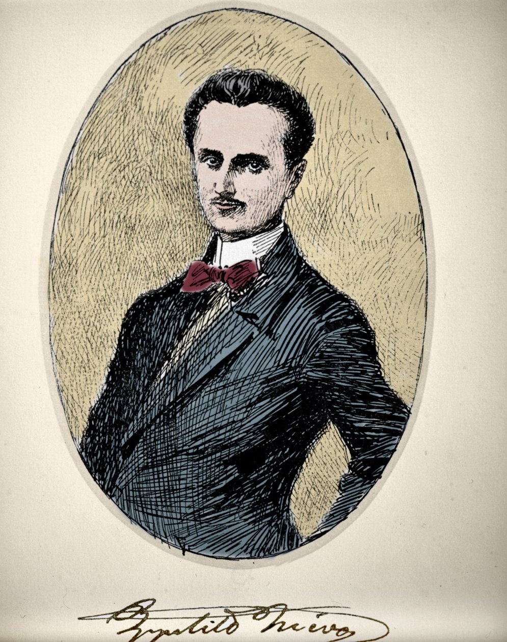 Portrett av Ippolito NIEVO (1831-61) italiensk forfatter og patriot. av Unknown artist