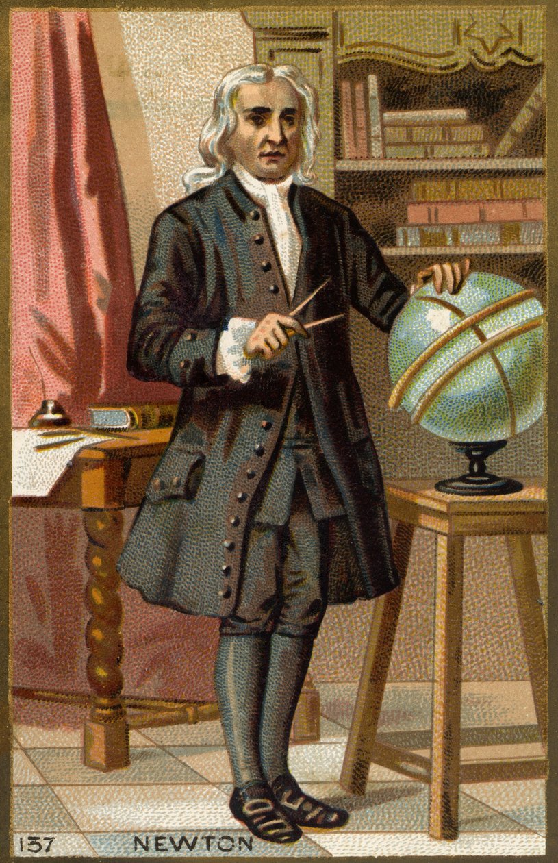 Portrett av Isaac Newton (1642-1727), engelsk matematiker, fysiker og astronom. av Unknown artist