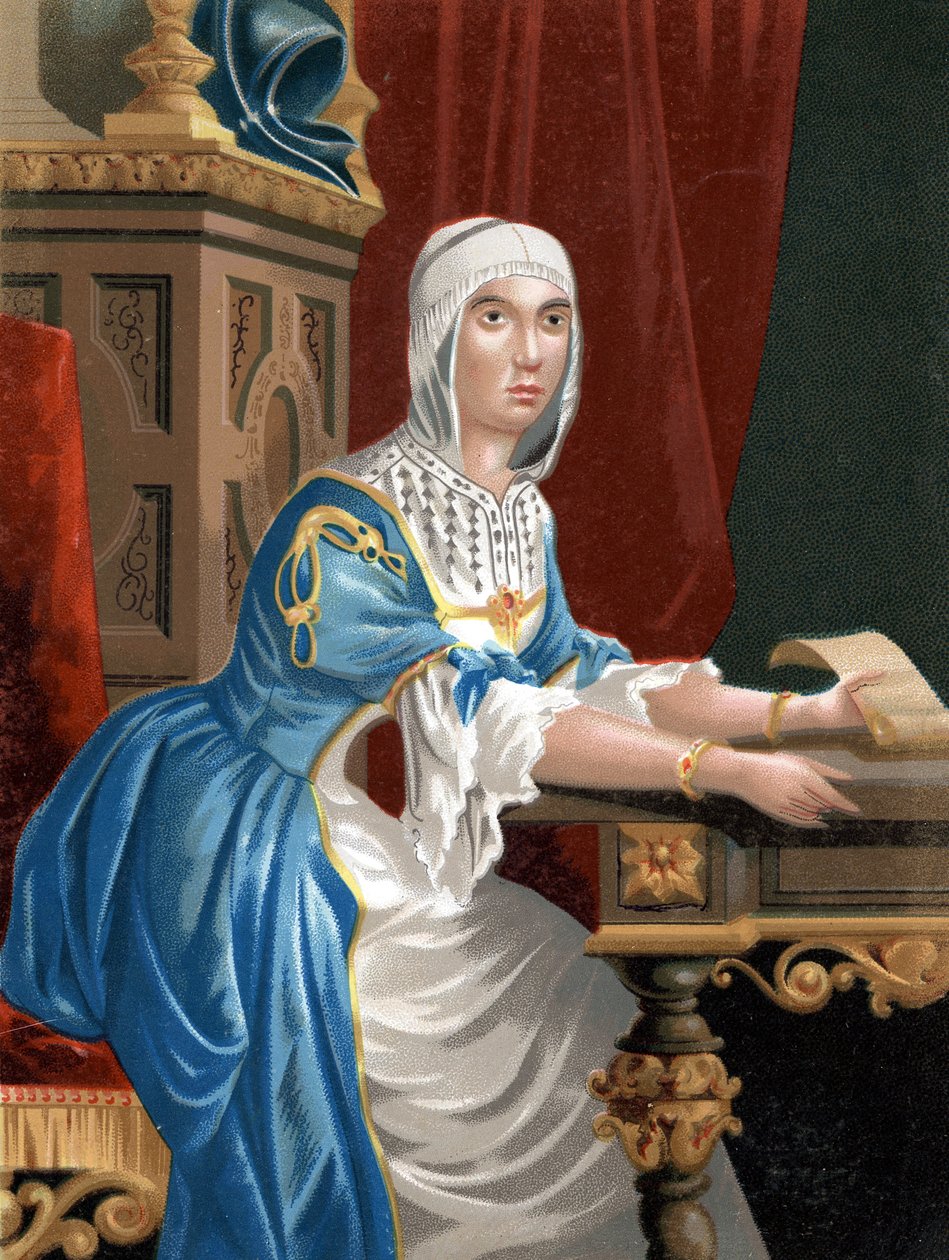 Portrett av Isabella I den katolske (1451 - 1504), dronning av Castilla etter kjente menn og kvinner. Barcelona 1877. av Unknown artist