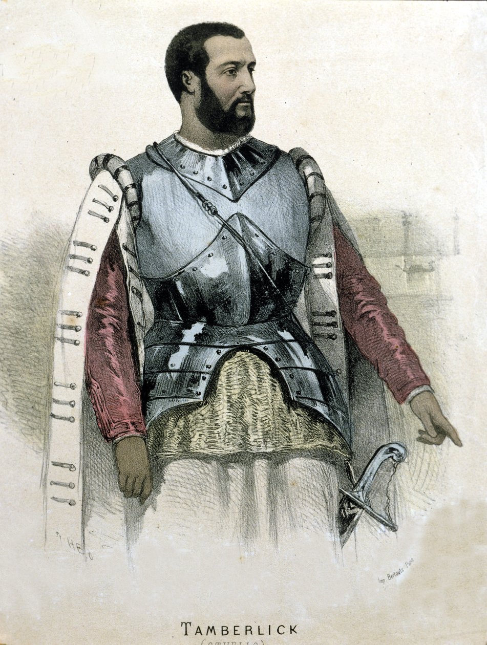 Portrett av den italienske tenoren Enrico Tamberlick (1820 - 1869) i Otello av Gioacchino Rossini av Unknown artist