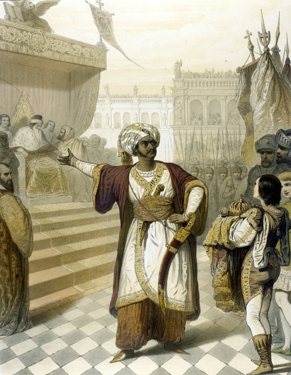 Portrett av den italienske tenoren Giovanni Battista Rubini (1794 - 1854) i Otello av Gioacchino Rossini. av Unknown artist