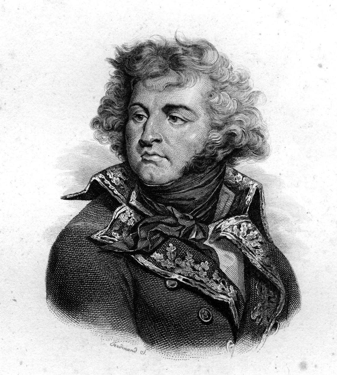 Portrett av J.B. Kleber, født i 1754, drept i 1800, gravering fra 1800-tallet av Unknown artist