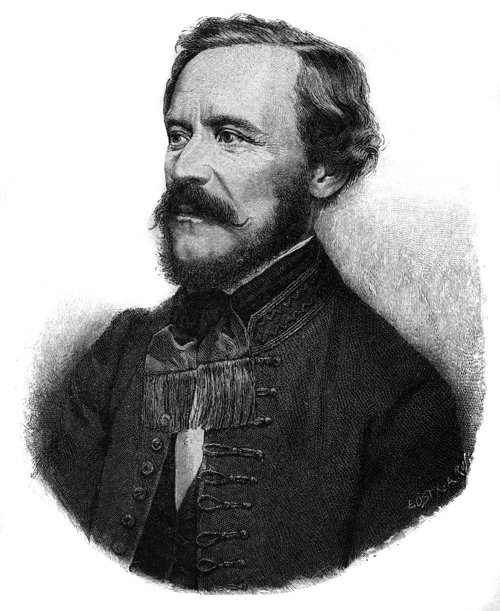 Portrait of JOSEPH Baron EOTVOS, Hungarian writer and statesman - portrait by Jozsef Eotvos, Baron de Vasarosnameny (1813-1871), Hungarian statesman and writer. av Unknown artist