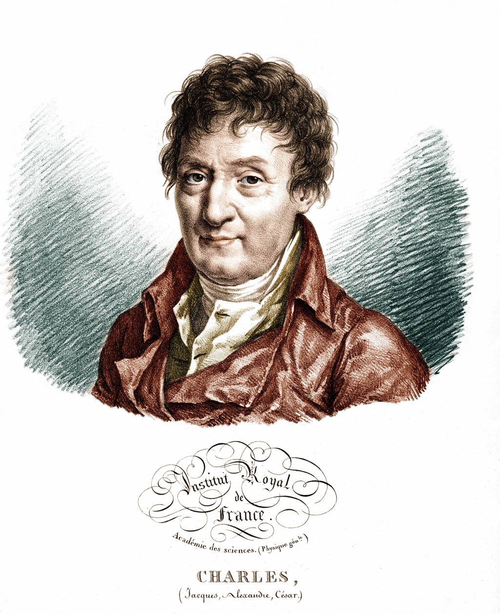 Portrait of Jacques Alexandre Cesar Charles (1746-1823), French physicist. av Unknown artist