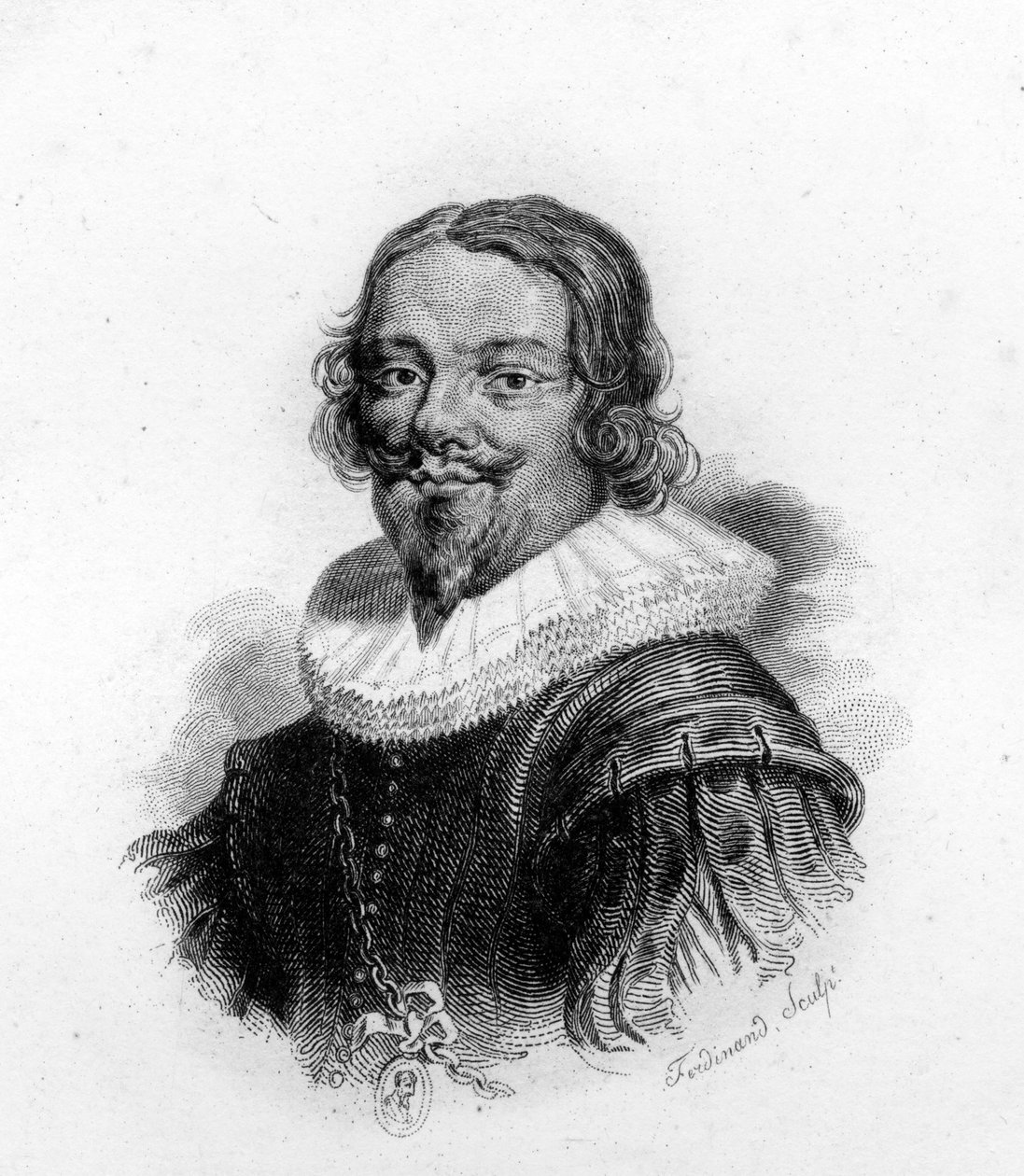 Portrait of Jacques Callot (1592 - 1635), French engraver and cartoonist, engraving of the 19th century av Unknown artist