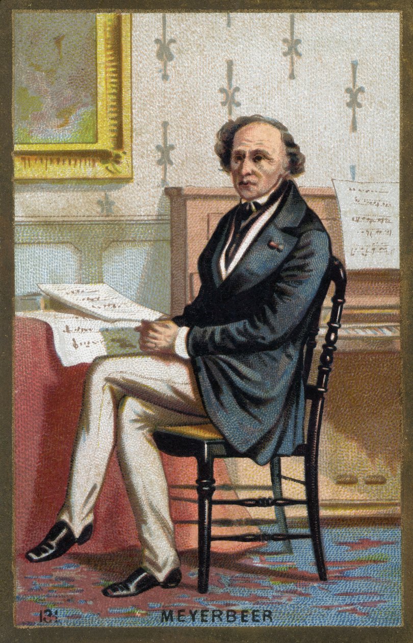 Portrett av Jakob Liebmann Meyerbeer (1791-1864), tysk komponist. av Unknown artist