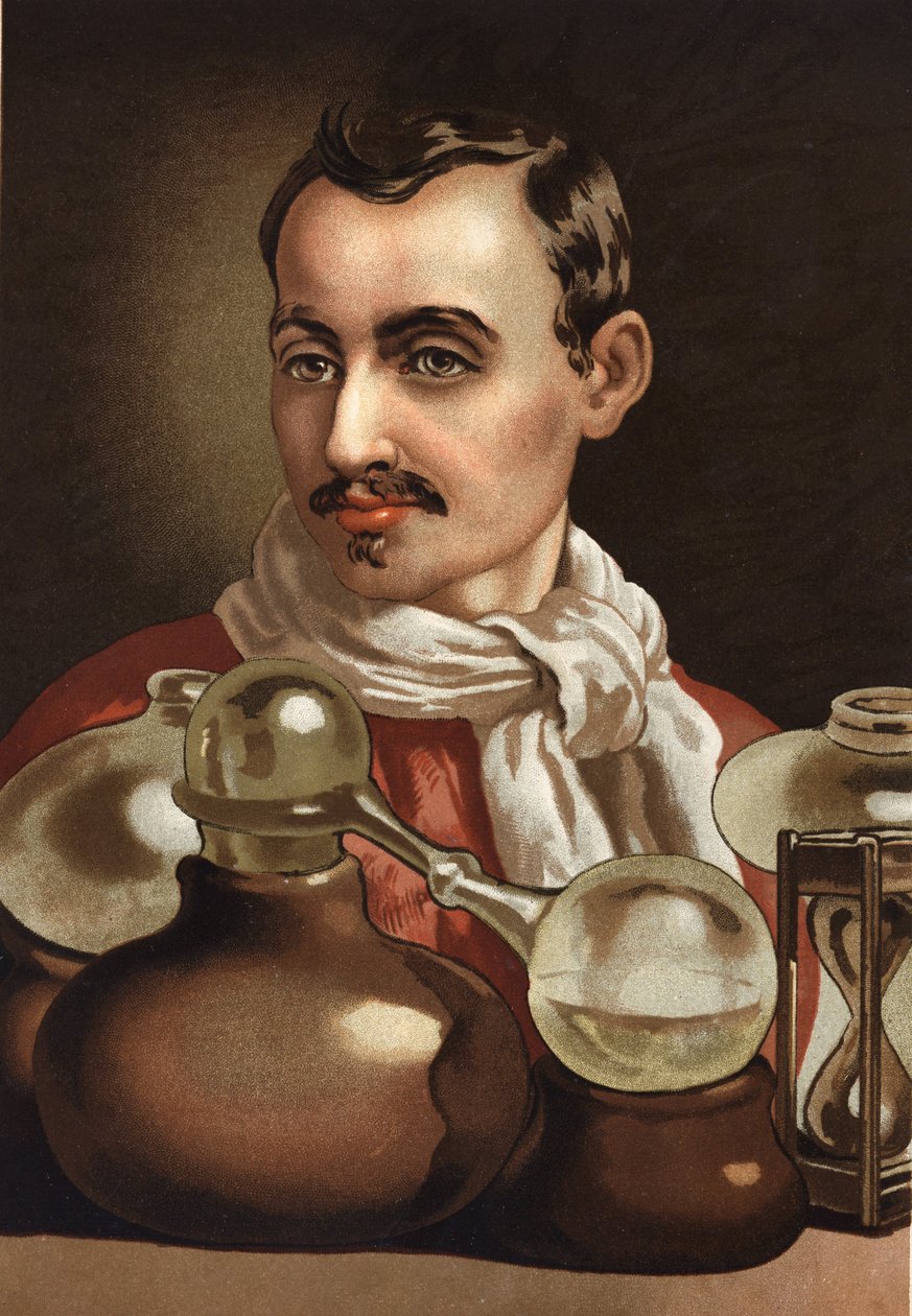 Portrait of Jan Baptist Van Helmont. Flemish doctor and chemist disciple of Paracelsus (Brussels av Unknown artist