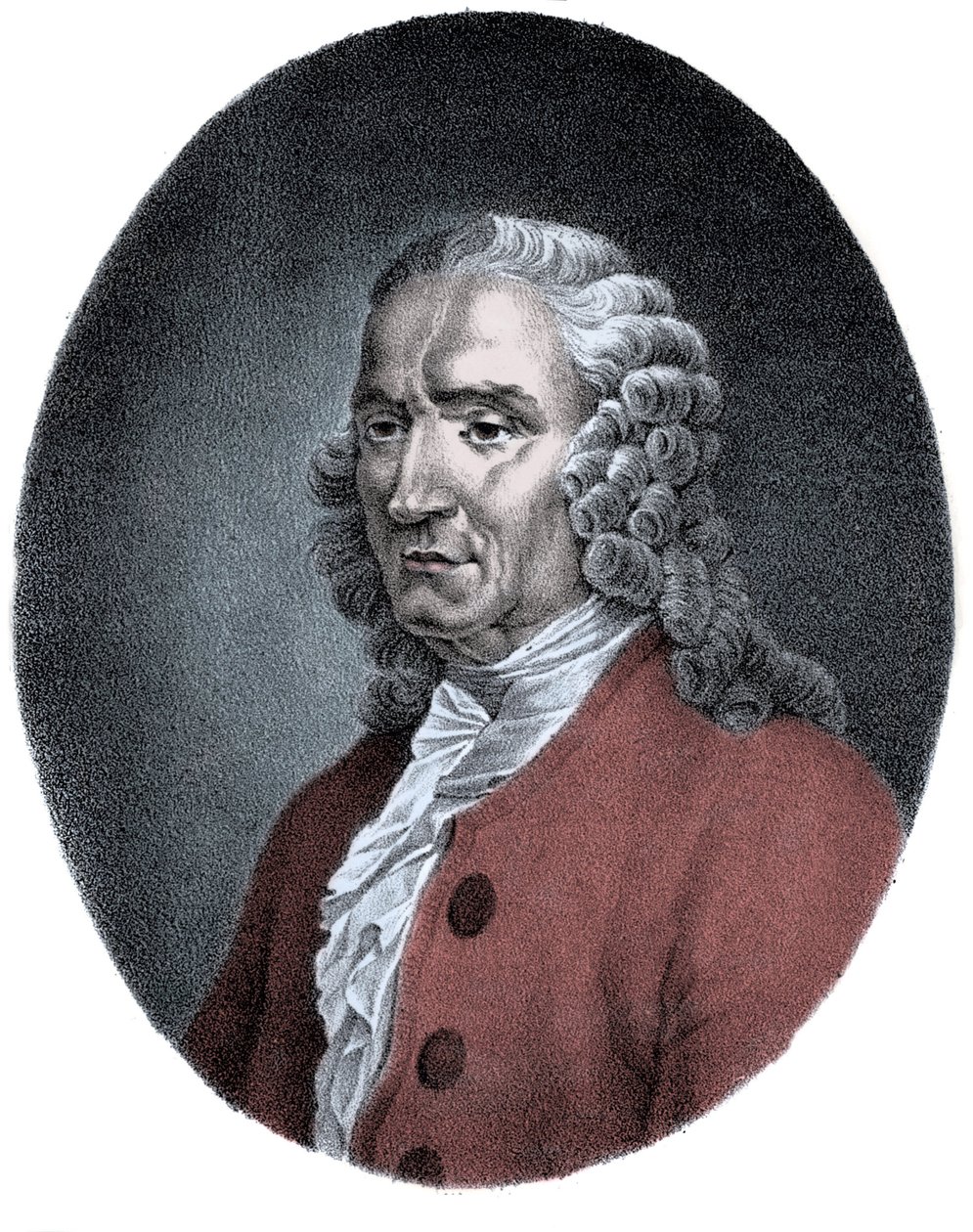 Portrett av Jean-Philippe (Jean Philippe) Rameau (1683-1764), fransk komponist. av Unknown artist