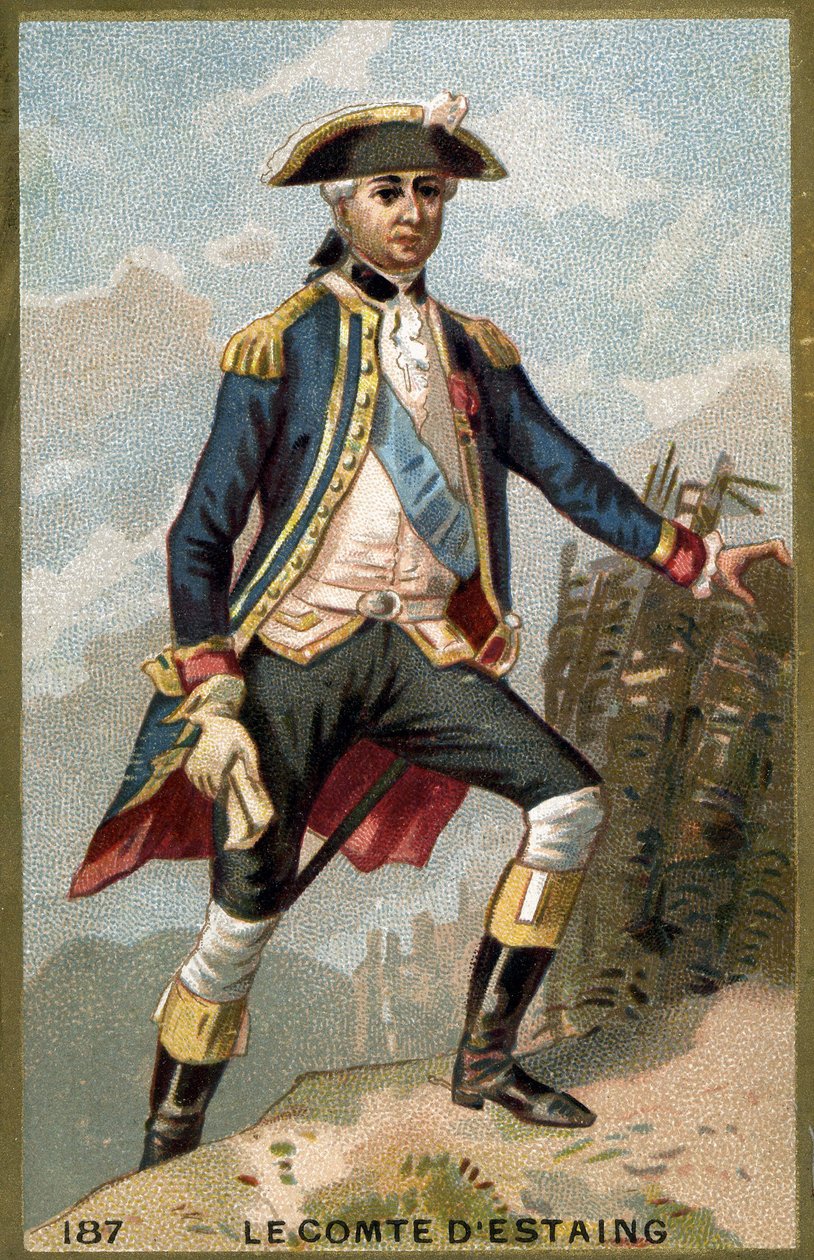 Portrait of Jean Baptiste, Count of Estaing (1729 - 1794), French Admiral. Chromolithography of the 19th century. av Unknown artist