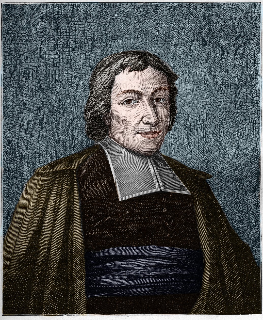 Portrait of Jean Baptiste De La Salle (Jean-Baptiste) (1651-1719) French religious, founder of the congregation of the brothers of the Christian Schools. Engraving of the 19th century. av Unknown artist