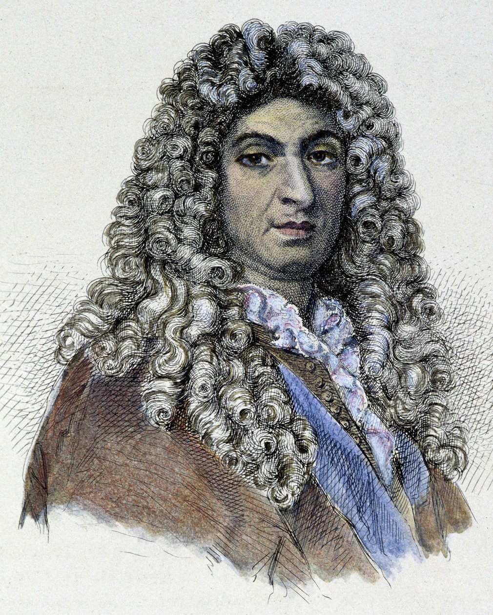Portrett av Jean Baptiste Lully (Giovanni Battista Lulli) (1632-1687) - gravering av Unknown artist