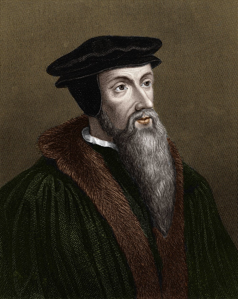 Portrett av Jean Calvin (1509-1564), fransk religiøs reformator og forfatter. av Unknown artist