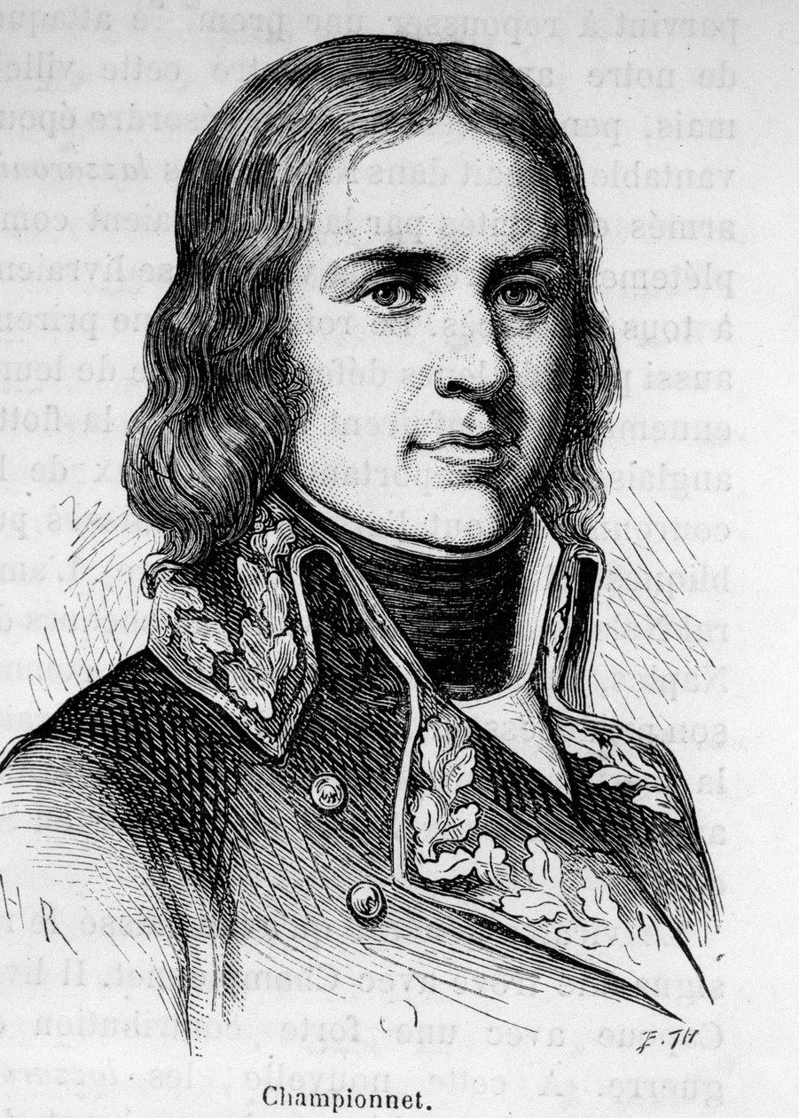 Portrett av Jean Etienne Championet (1762-1800), fransk general, han deltok i revolusjonens kampanjer. av Unknown artist