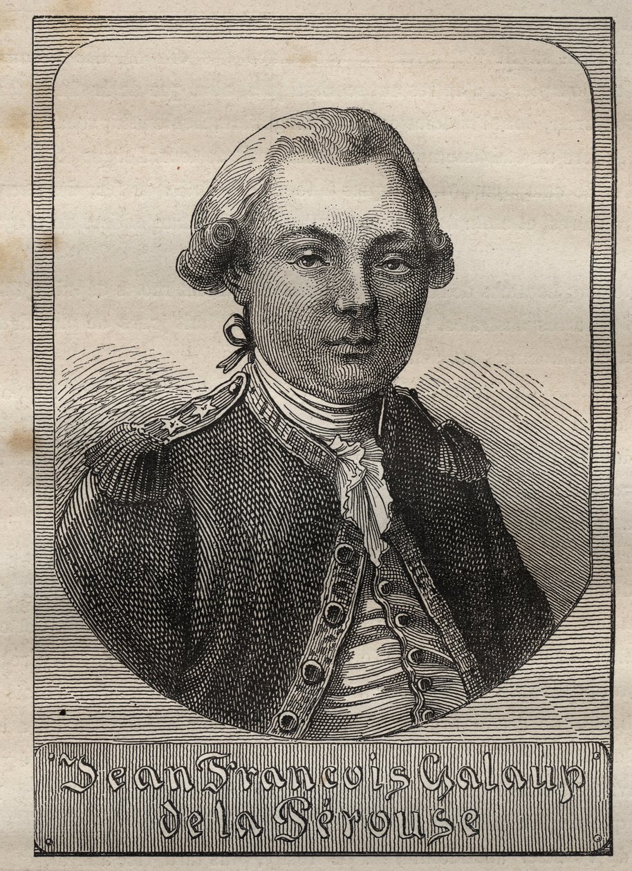 Portrett av Jean Francois de Galaup, greve av La Perouse (1741-1788) - illustrasjon hentet fra "The Great Mariners of the 18th century"" av Unknown artist
