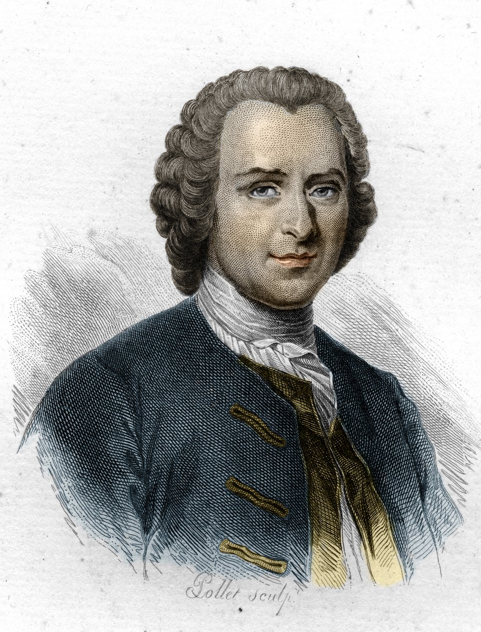 Portrett av Jean Jacques Rousseau, gravering fra 1800-tallet av Unknown artist